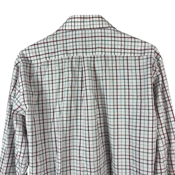 U.S. Polo Assn. Men’s Size 16 -16.5 34/35 Button Down Shirt White Burgundy Plaid - Picture 6 of 9